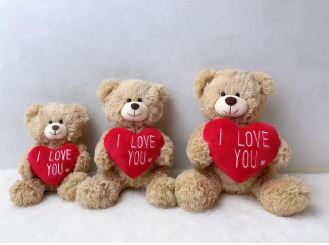 [PY6-HRT-BR] 6" BROWN TEDDY BEAR WITH "I LOVE YOU" HEART | 1-Piece per Pack / 12-Packs per Case