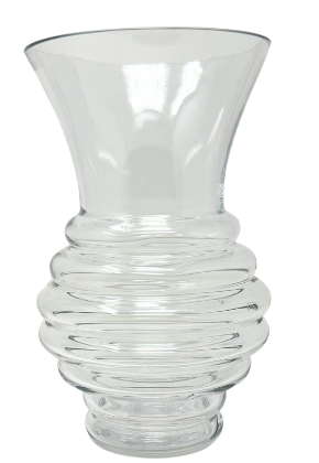 [LY29] 6" X 10" CLEAR RIBBED BODY URN VASE | 12 Piece per Pack