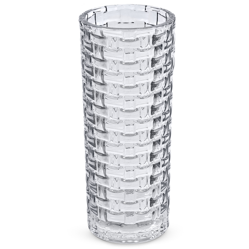 [CRY-2000] 4.75" X 12" WEAVE PATTERN CRYSTAL VASE | 6-Piece Per Pack