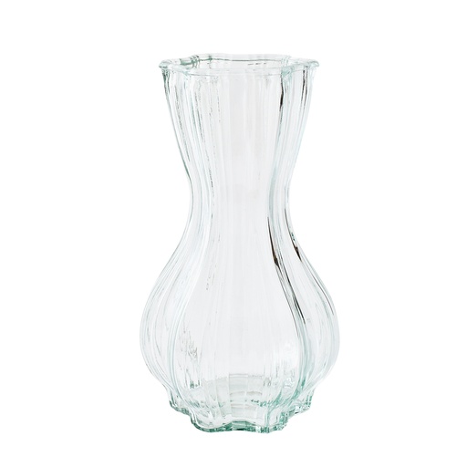[MM410-C] 4" X 10" CLEAR PETAL GLASS VASE | 12-Piece per Pack