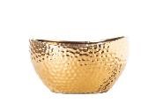 [15001] 9"X5.5"X5.50"H CERAMIC OVAL VASE-GLOSS FINISH GOLD | 6-Piece per Pack