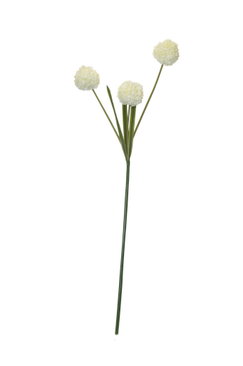 [FBALL-IV] 44" IVORY SILK ALLIUM BALL FLOWER WITH THREE HEADS | 1-Piece per Pack